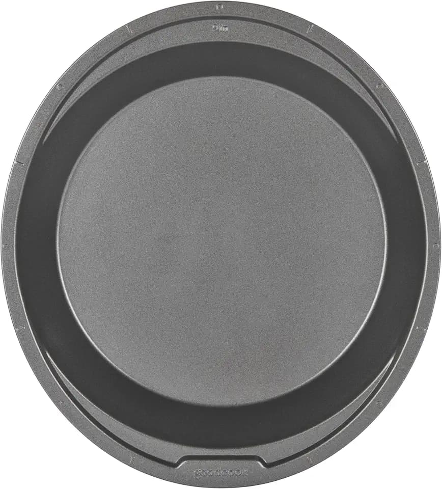 GoodCook Everyday Pie Pan Scratch-Resistant Nonstick Heavy Duty Steel Construction with Wide Rim, 9-Inch, Gray