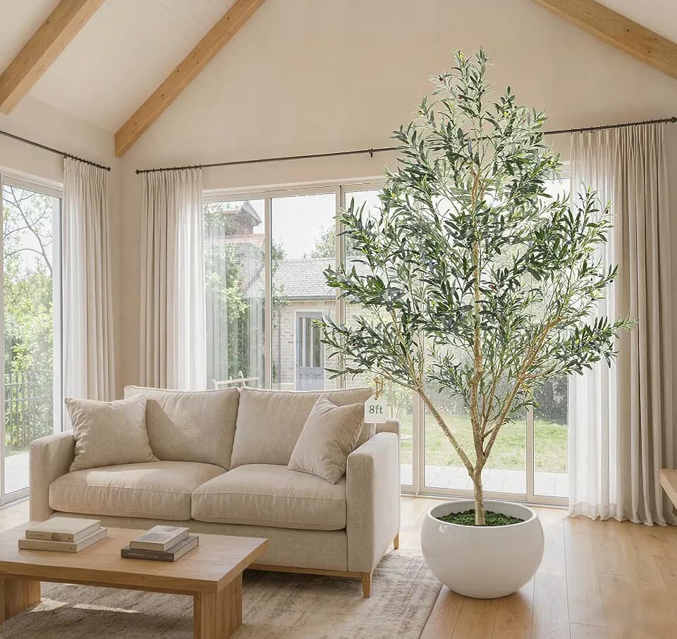 8FT Olive Trees Artificial Indoor with Colorful Fruit Tall Fake Olive Tree