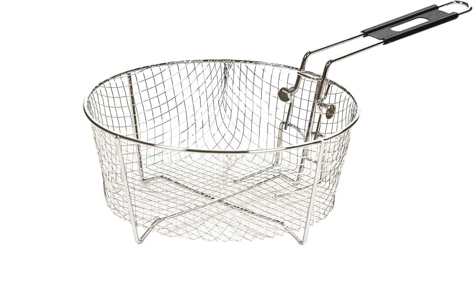 Lodge Silver Nickel-Plated Deep Fry Basket, 10.25 Inches