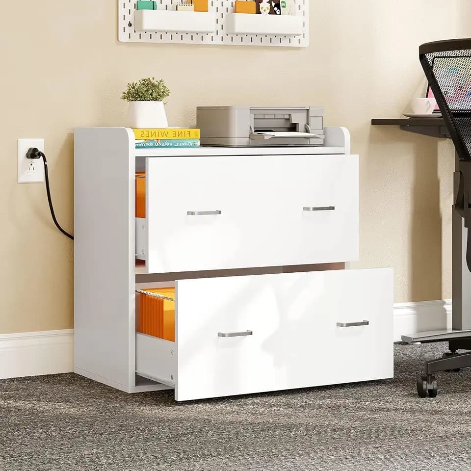 YITAHOME 2 Drawer File Cabinet with Charging Station