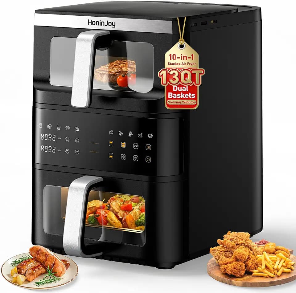 13QT Vertical Dual Basket Air Fryer with Dual-Zone Sync Finish