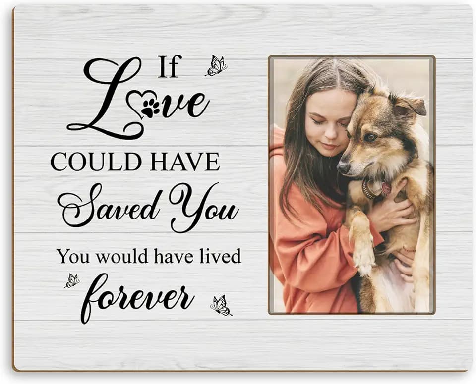 Pet Memorial Picture Frame 4x6, If Love Could Have Kept You Here Picture Frame, Pet Memorial Gifts for Dogs, Loss of Dog Sympathy Gift