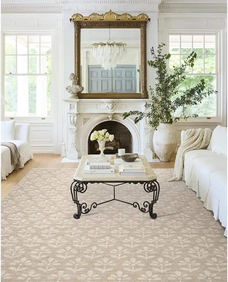 Livabliss x Nabela Noor Home Maya Global Floral Area Rug, 2'7" x 7'10",Light Brown