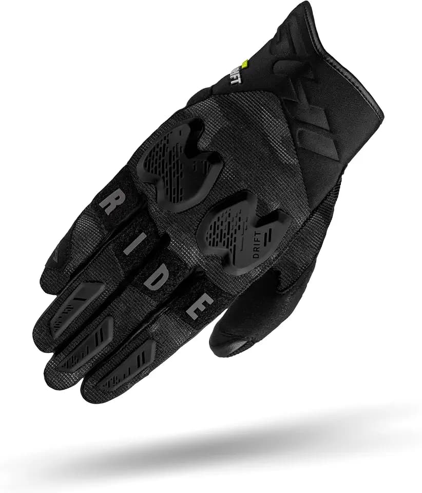 SHIMA Drift GLV Motorrad Handschuhe Herren Leder Kurze Sommer Motorradhandschuhe Schutz Touchscreen Stadt Lederhandschuhe Motorcycle Belüftet Verstärkt Perforiertes Leicht (Männer, Camo, L)