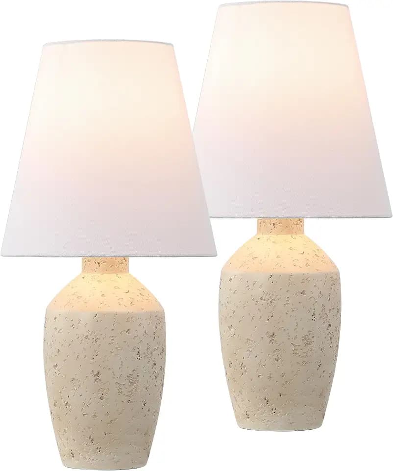 JONATHAN Y Xander Ginger Jar Table Lamp 19.5" Metal, Matte Cream, Set of 2