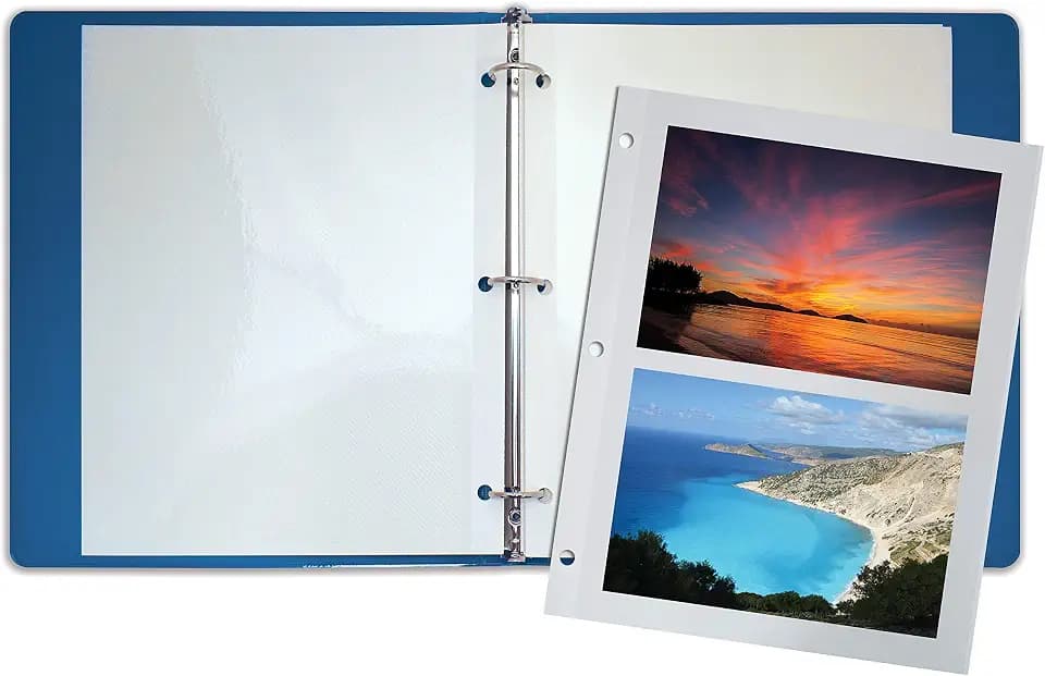 Better Office Products 100 Count Photo Mounting Sheets, 11 x 9 Inches, Double-Sided, 3-Hole Punched, Refill Photo Album Sheets, Replacement Photo Album Sheets, Box of 100
