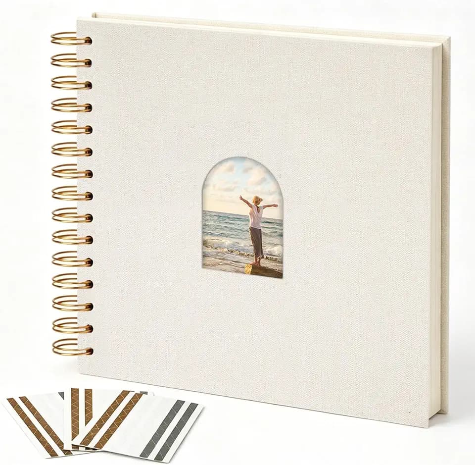 Vienrose Scrapbook Album,40 Pages,10x10 Inch,Beige