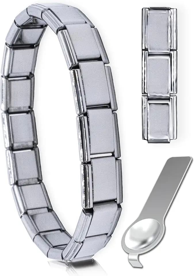 Fablinks Italian Charm Bracelet, 316 Stainless Steel Starter Bracelets for Women, Modular D Linq Jewelry Charms for Men