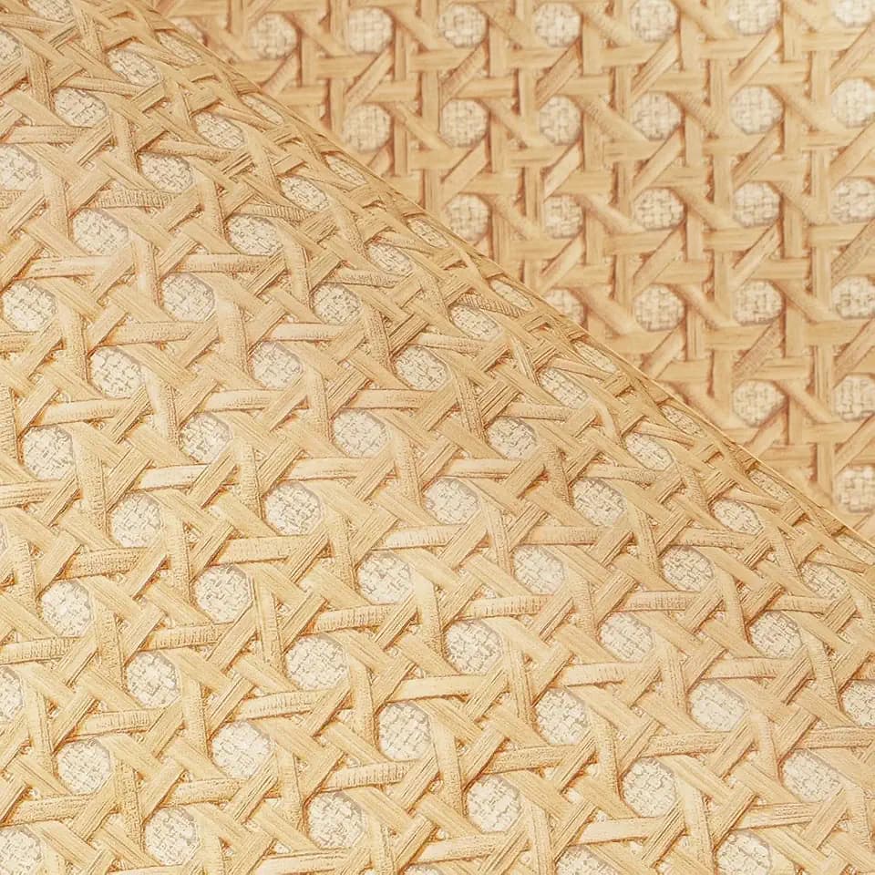 FunStick 60CMx5M Selbstklebende Tapete Holzoptik Möbelfolie Muster Schrank Braun Natürlich Holzgeflechtmuster Rattangeflecht Klebefolie Möbel Holzoptik Wandtapete Schlafzimmer Selbstklebend Holzfolie