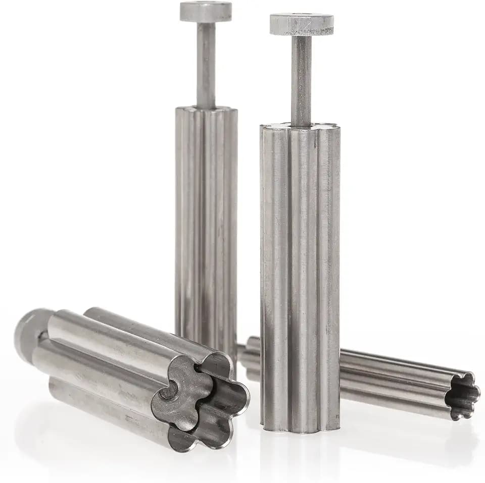 Ateco Plunger with Plain Edge Flower Cutter Set in Graduated Sizes, Stainless Steel, 4 Pc Set