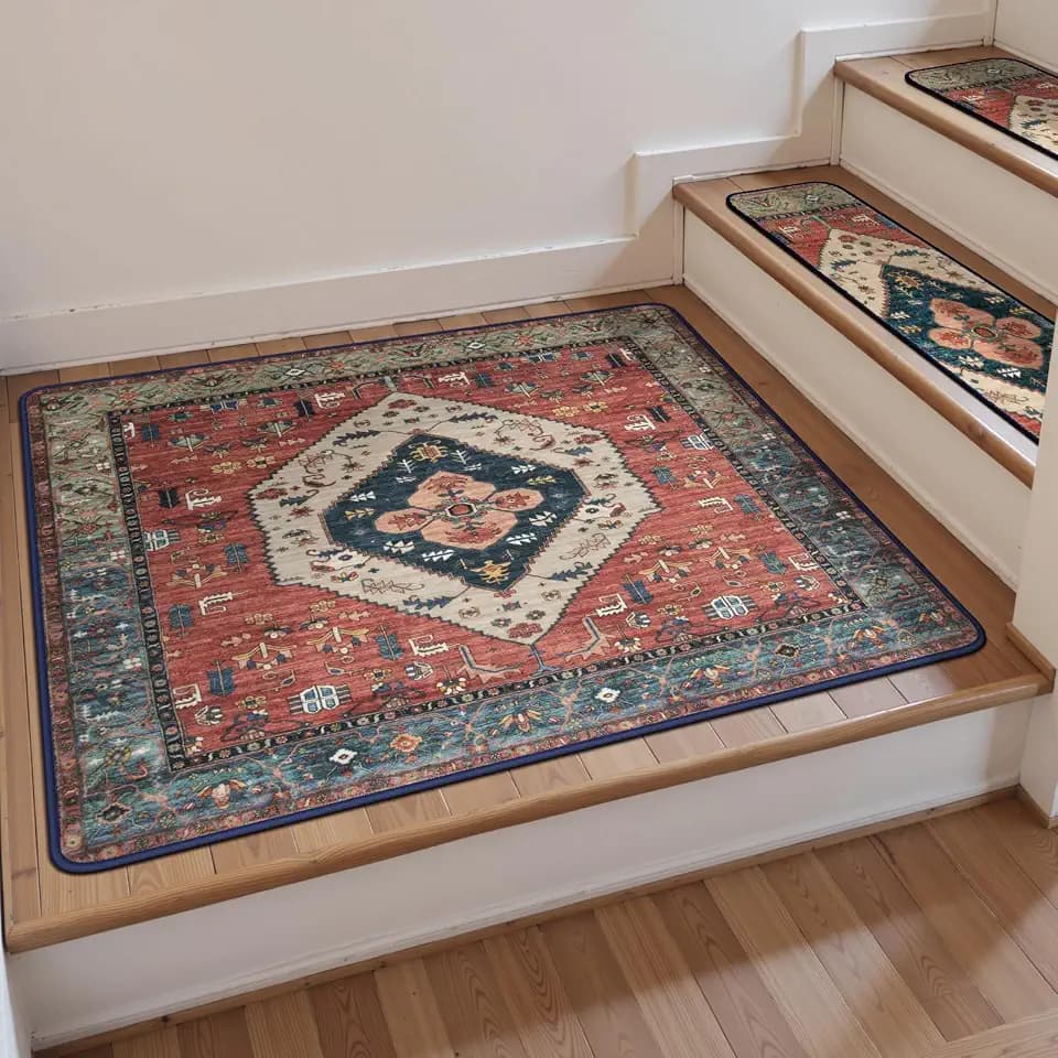 OJIA Non Slip Stair Treads Matching Mat for Wood Steps 31"x31" Landing Mat