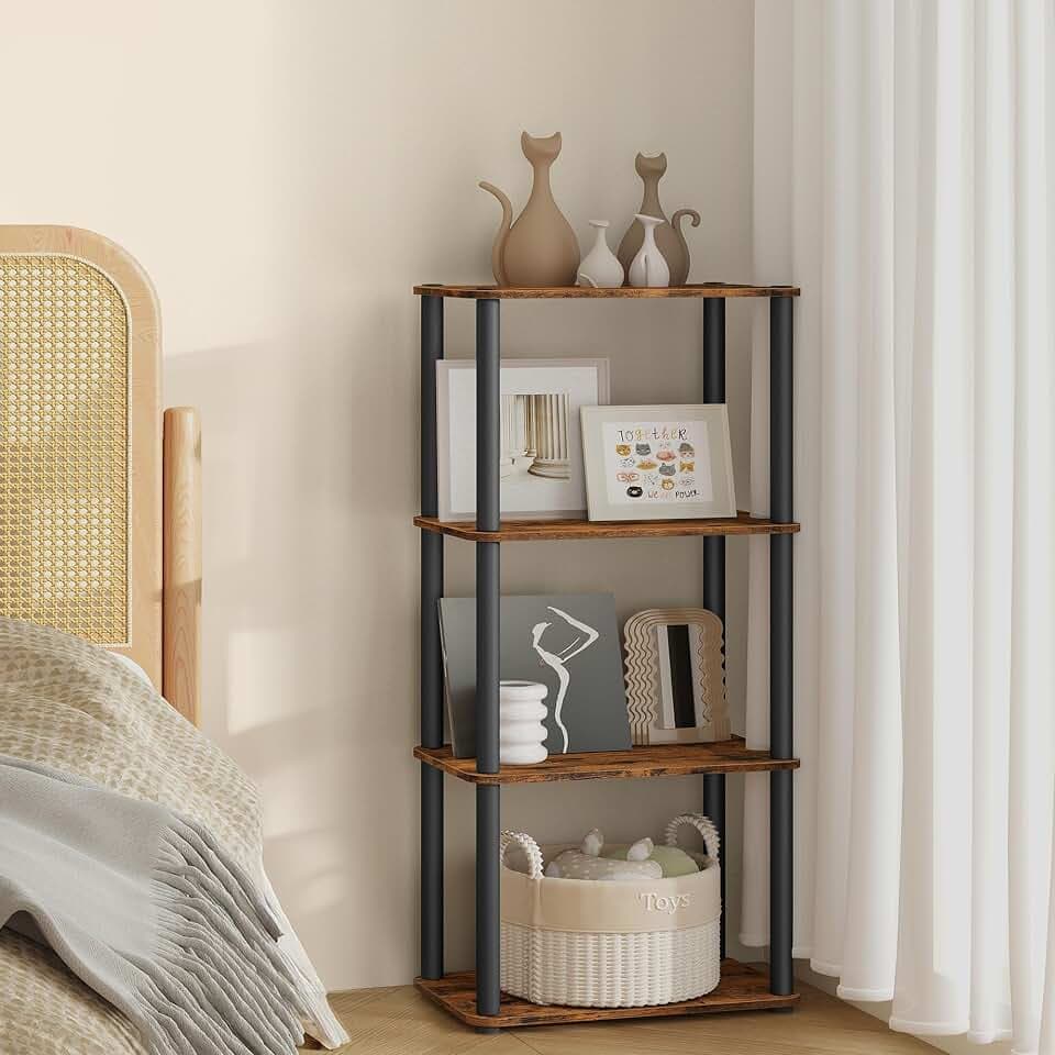 VASAGLE 4-Tier Shelf, Storage Shelves, Bookcase with Shelves, Living Room