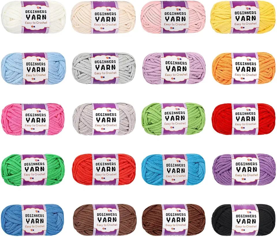 Coopay 20 Pack Mini Beginner Easy Tube Yarn for Crocheting & Knitting