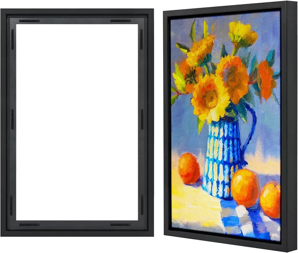 Americanflat 16x24 Canvas Floating Frame - Engineered Wood - Black