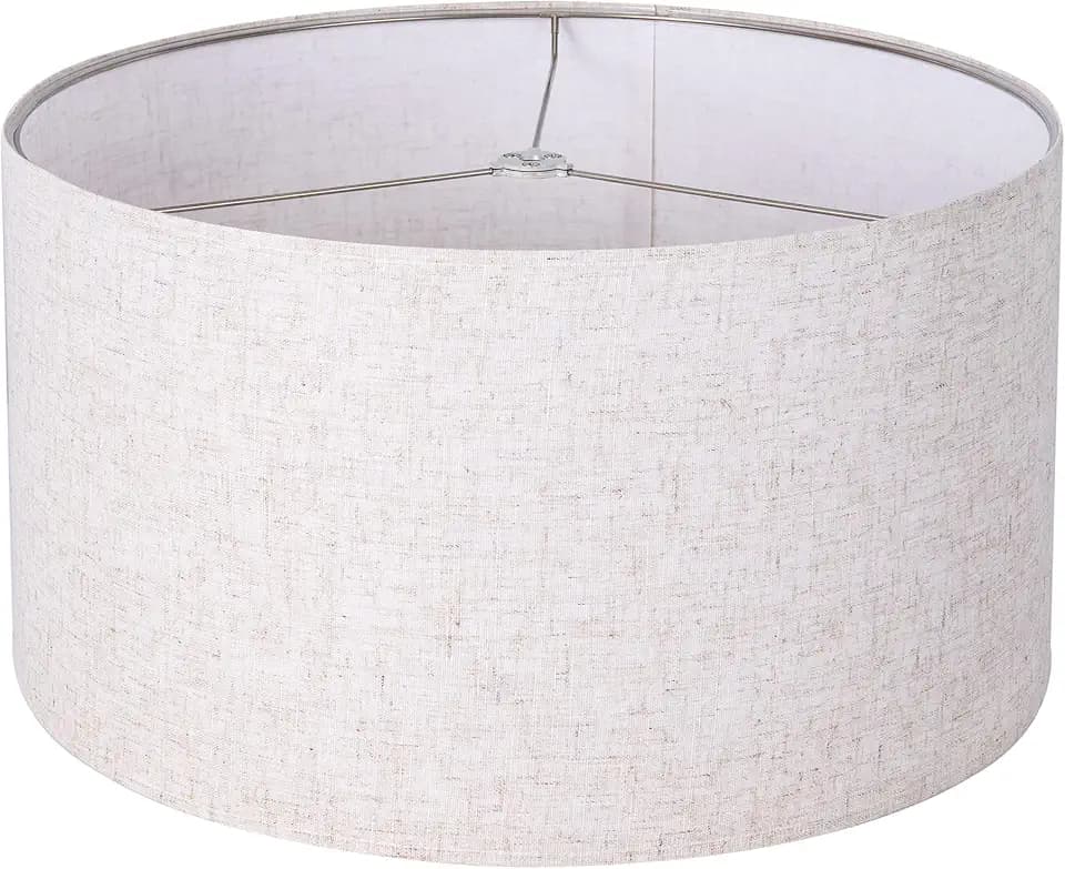 Wellmet Lampshade Requires Self-assembly, 18" Diameter x12" High, Linen