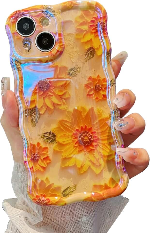 XIZYO Case for iPhone 13 Oil Painting Flower-Sunflower/Yellow