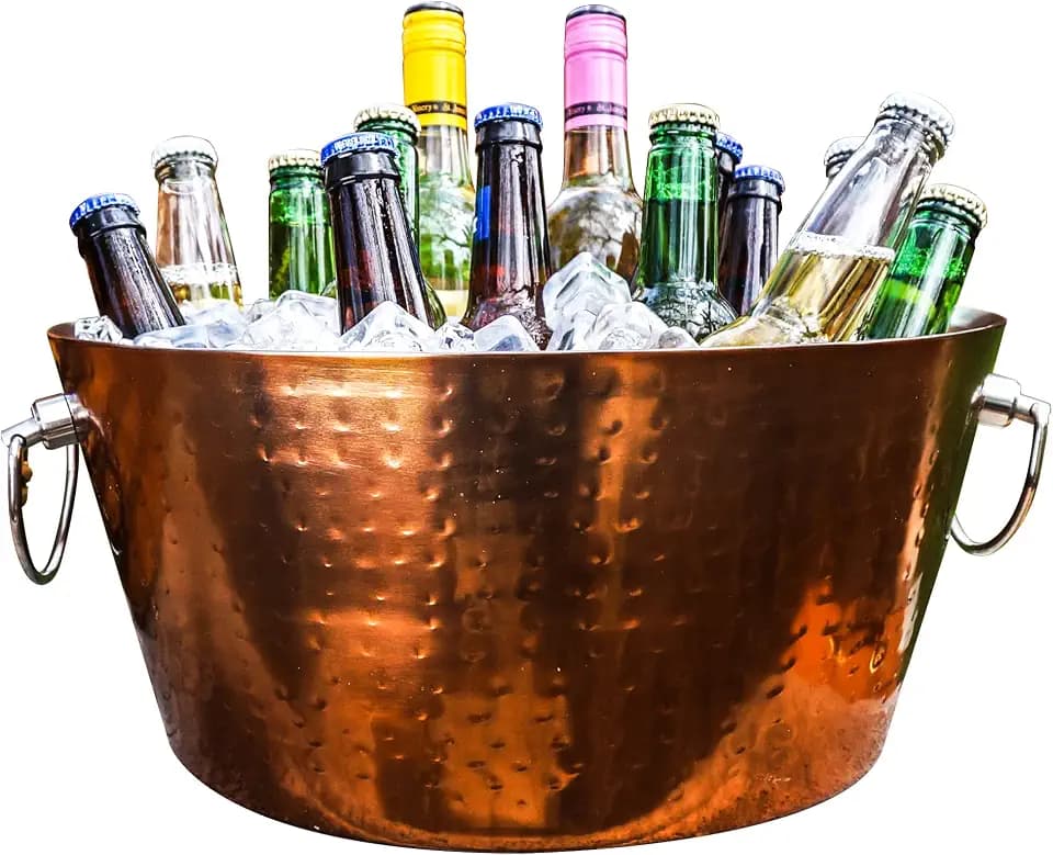 BREKX Insulated Stainless Steel Beverage Tub & Ice Bucket, Rose, 12Qt