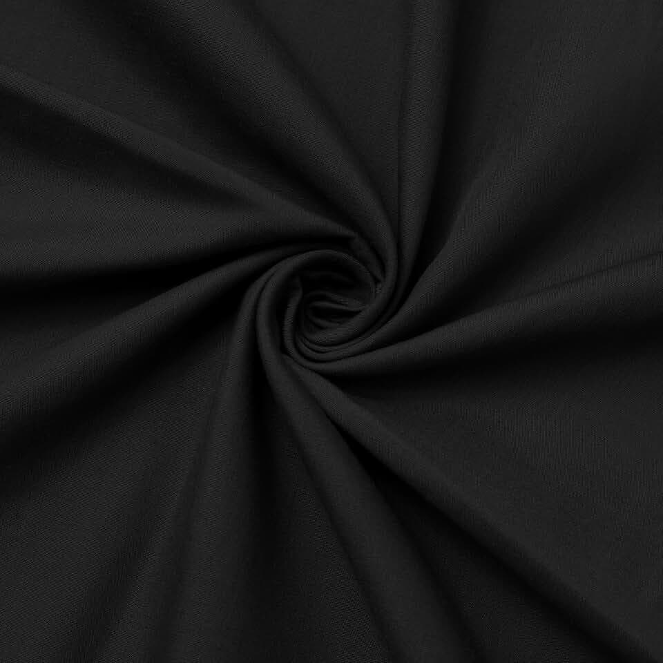 57" W Polyester and Cotton Fabric By The Yard, Soft Lightweight & Breathable Fabric for Sewing, DIY, Apparel & Decor(Black,5Y)
