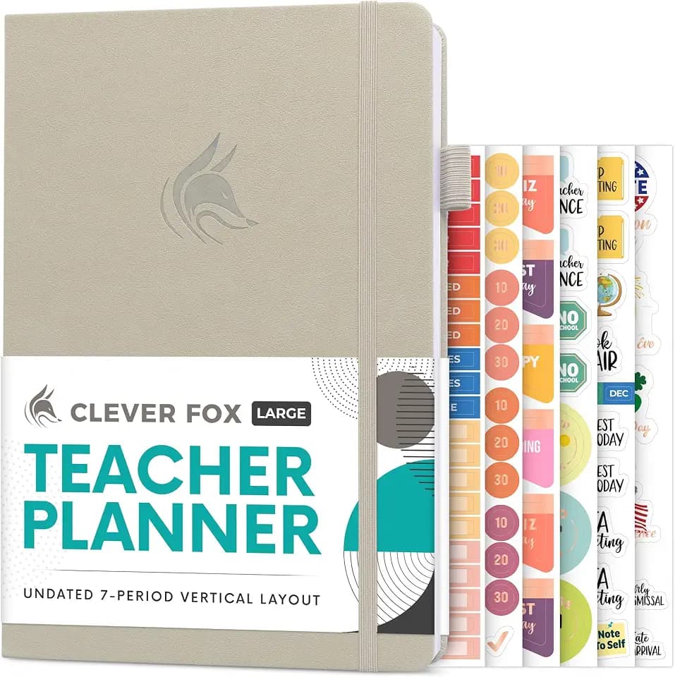 Clever Fox Teacher Planner, School & Homeschool Book, B5 Size Foggy Alps