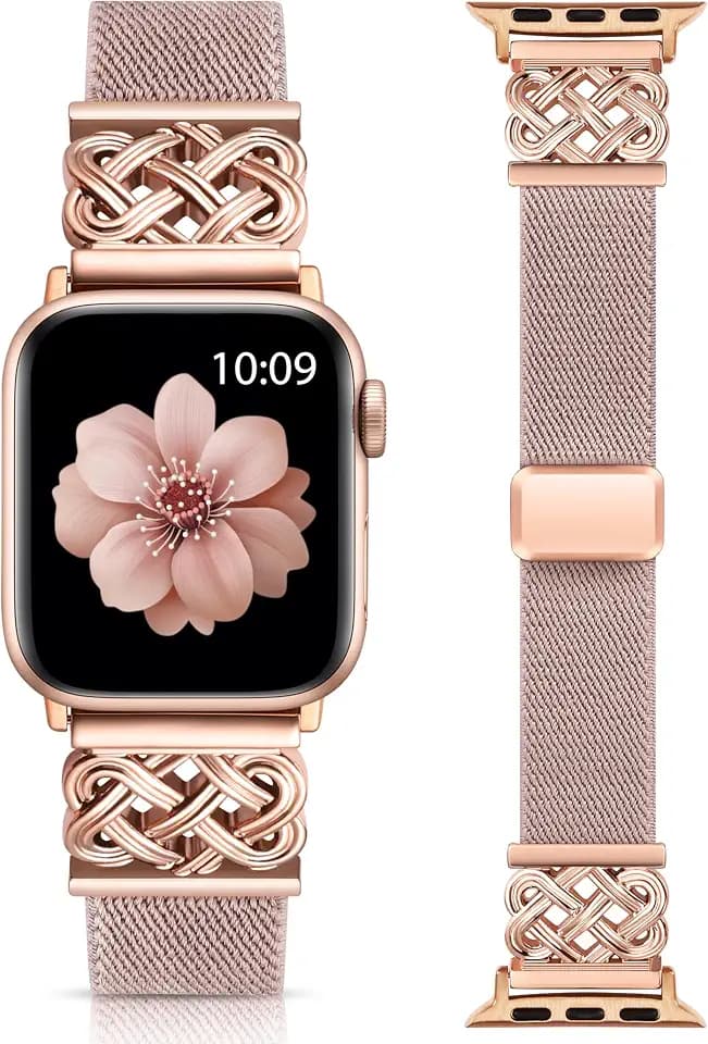 Minyee Stretchy Nylon Bands with Magnetic Clasp for Apple Watch Women Men