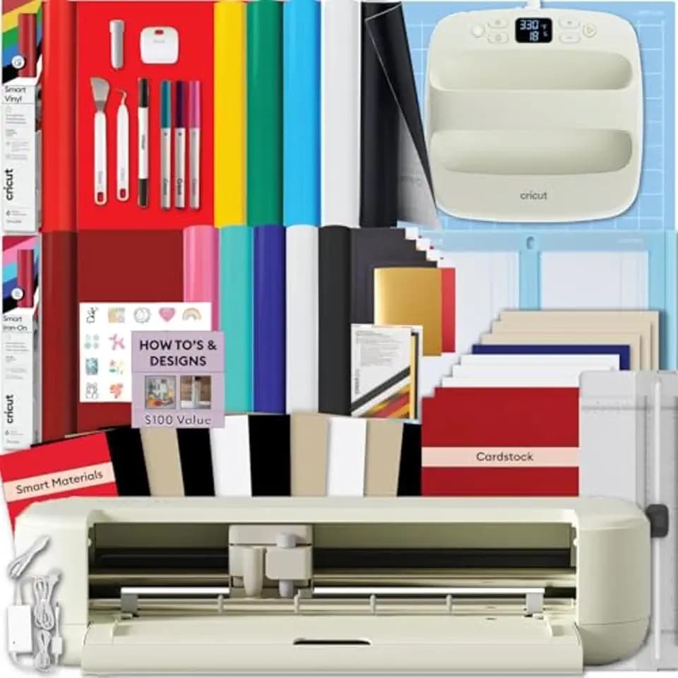 Cricut Explore 5 Essential Bundle with Multicolor Sampler + EasyPress 9x9