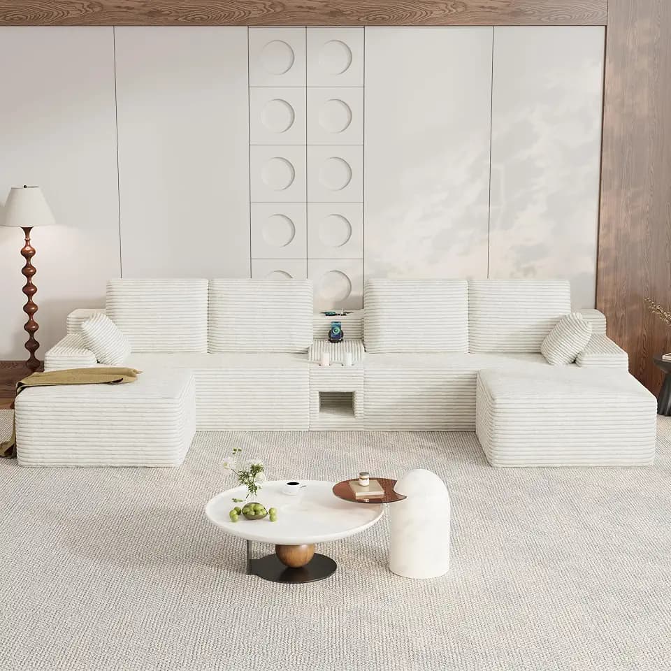 150" Oversized U-Shaped Modular Sectional Sofa
