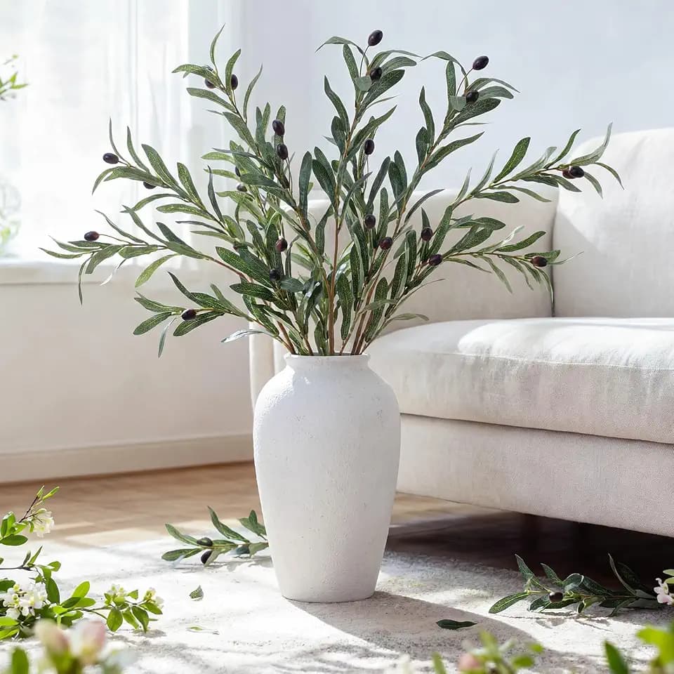 Norme Artificial Olive Branches for Vase, 10 Pcs, 27 Inch