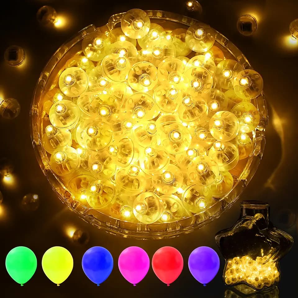 AIKEI 200pcs LED Balloon Lights,Warm White Mini Balls Lights,Long Standby Time Party Lamps,Waterproof for Paper Lantern,Easter Eggs Decor, Halloween Wedding Birthday Party Decoration