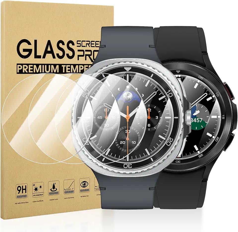 Diruite 4 Stück Displayschutz für Samsung Galaxy Watch 8/4 Classic 46mm