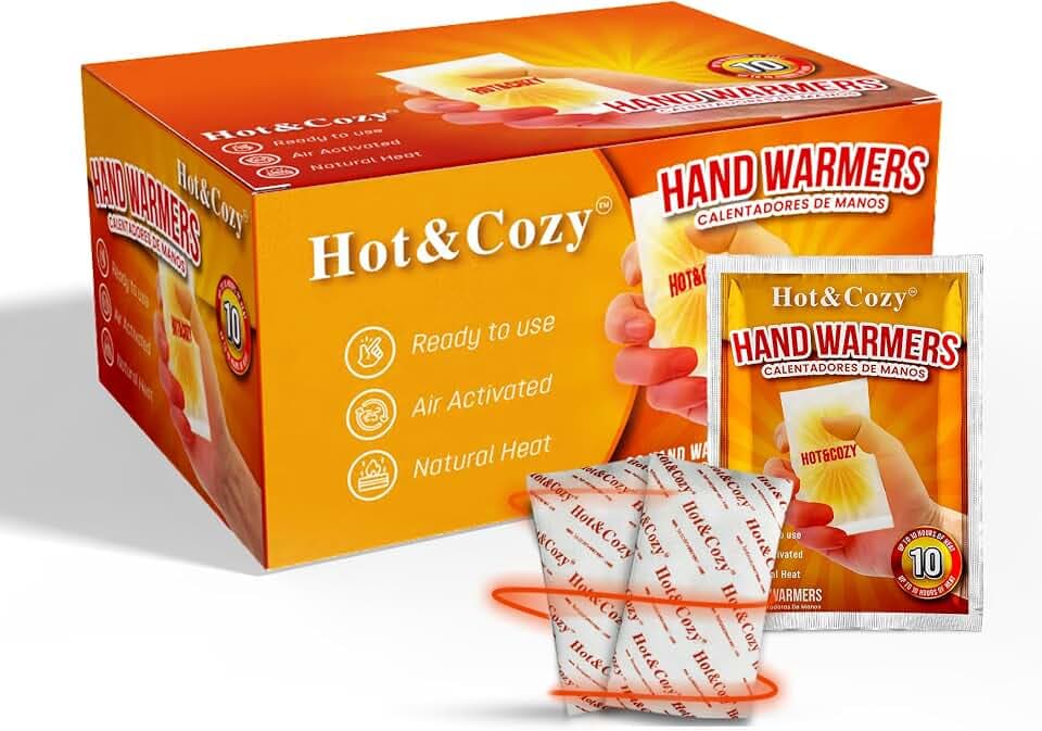 Hand Warmers - Super Long Lasting Safe Natural Air Activated Warmers - Odorless Hot Hand Warmer -Up to 10 Hours of Heat - 96 Packs - 48 Pair