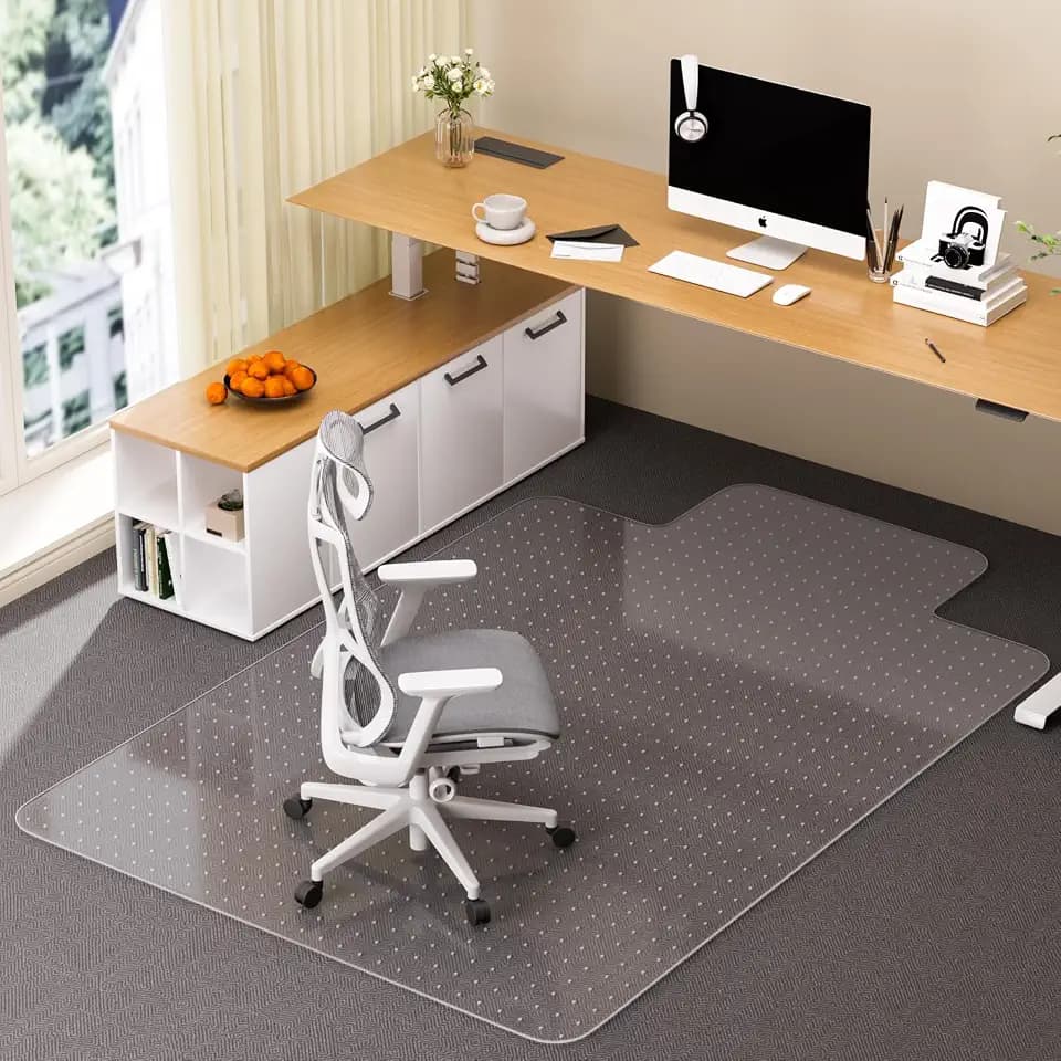 Office Chair Mat for Carpet with Lip, 40" x 50" Clear Plastic Protector