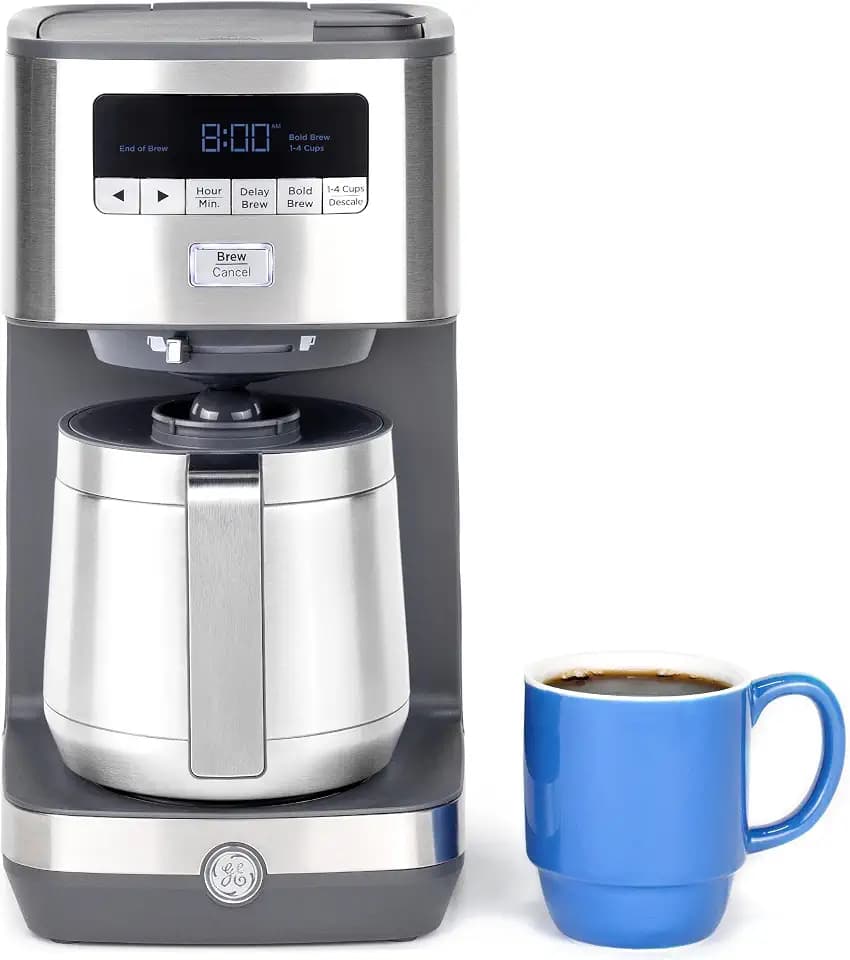 GE 10-Cup Programmable Drip Coffee Maker with Thermal Carafe