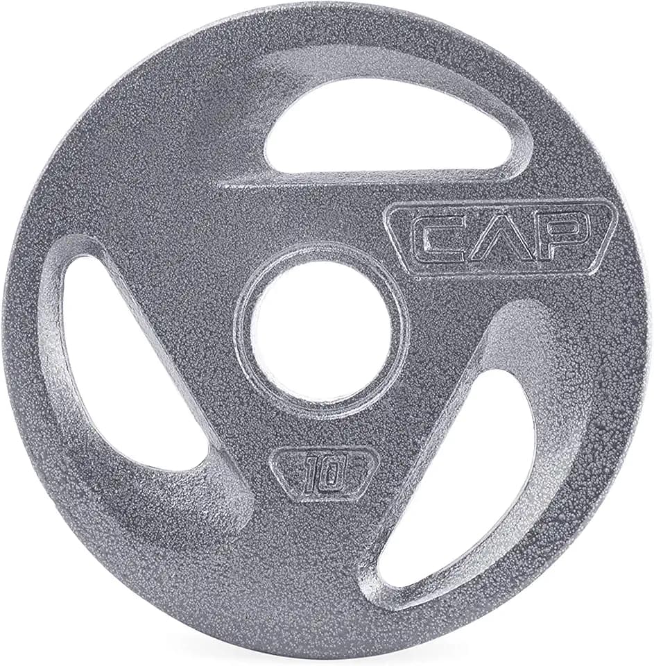 Cap Barbell 2-Inch Olympic Grip Weight Plates, Single, Gray, Various Sizes