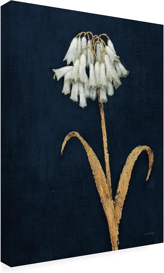 Wrapped Canvas Wall Art - James Wiens 'Shimmering Summer II Indigo Crop' Wall Art for Living Room, Bedroom, or Office Décor - 18x24
