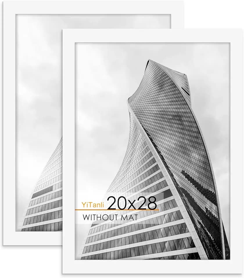 20x28 Picture Frame 2 Pack, White 20x28 Poster Frame for Puzzle