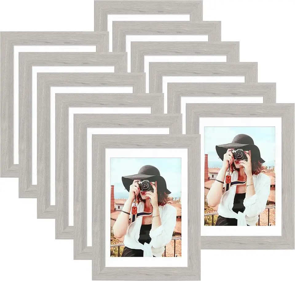 Picrit 5x7 Picture Frame Set of 12, Modern Gallery Wall Frames, Gray