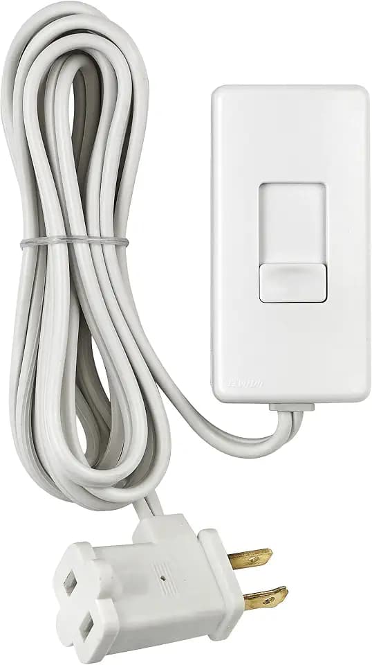 Leviton Table Top Plug in Lamp Dimmer for Dimmable LED, Halogen and Incandescent Bulbs, TBL03-10W, White