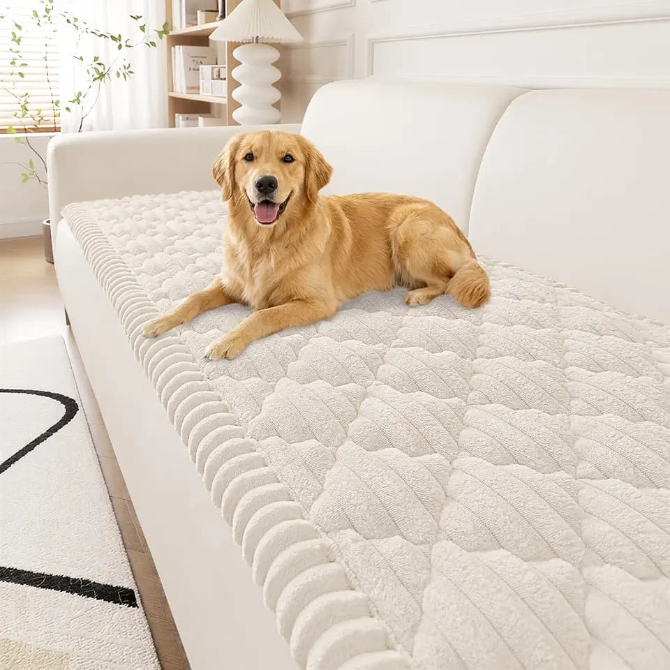 Smiry Couch Cover for Dogs Washable, Non Slip Fuzzy Pet Sofa Protector