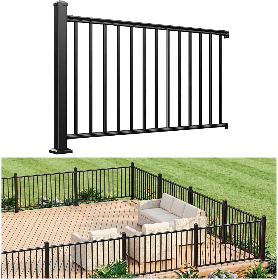 Egadis 1 Pack 36 in x 5 ft Modular Aluminum Porch and Deck Railing Kit