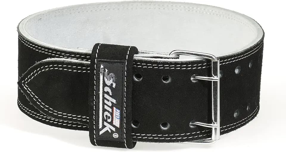 Schiek Sports Leather 6010 Competition Power Lifting Belt - 9 mm Suede Leather Gym Belt - Weightlifting Belt