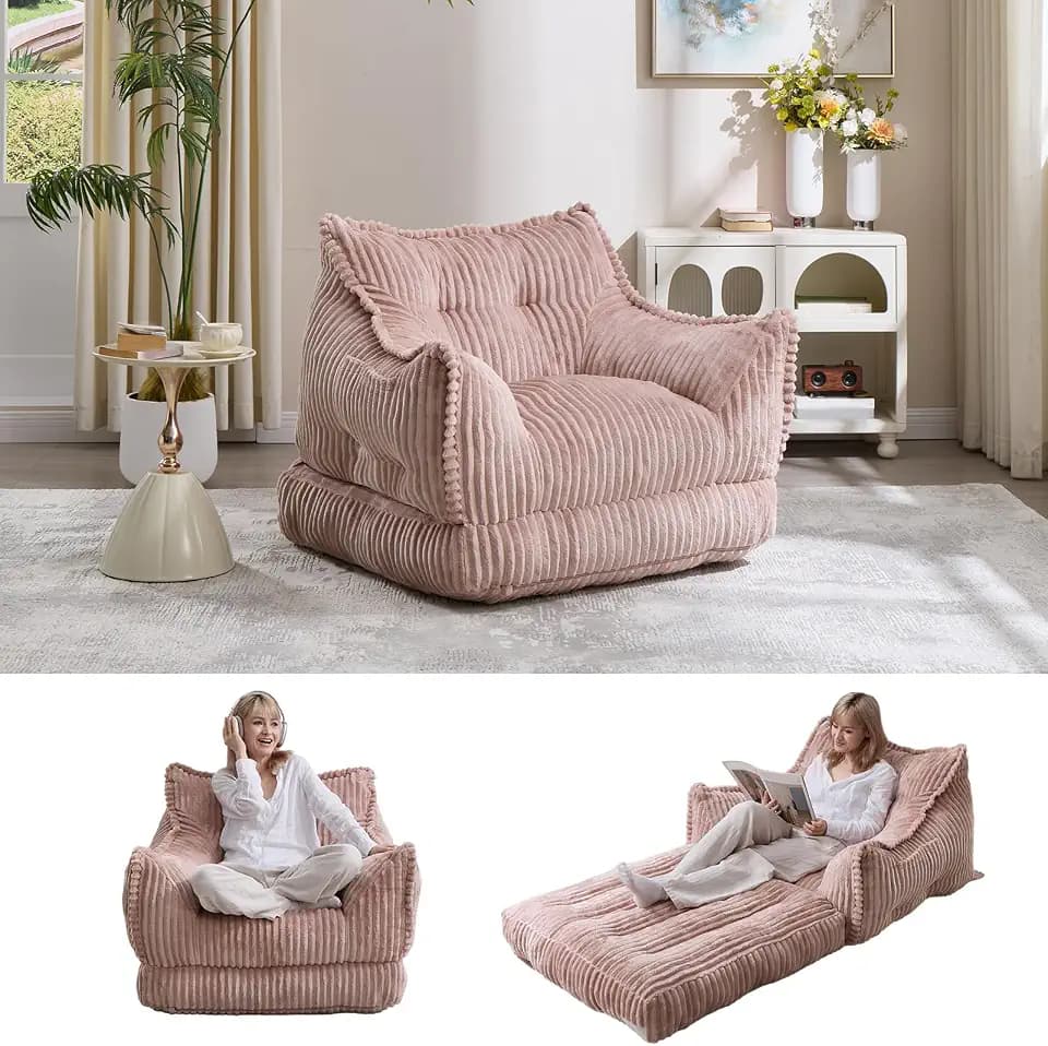 2 in 1 Folding Sofa Bed, Pink