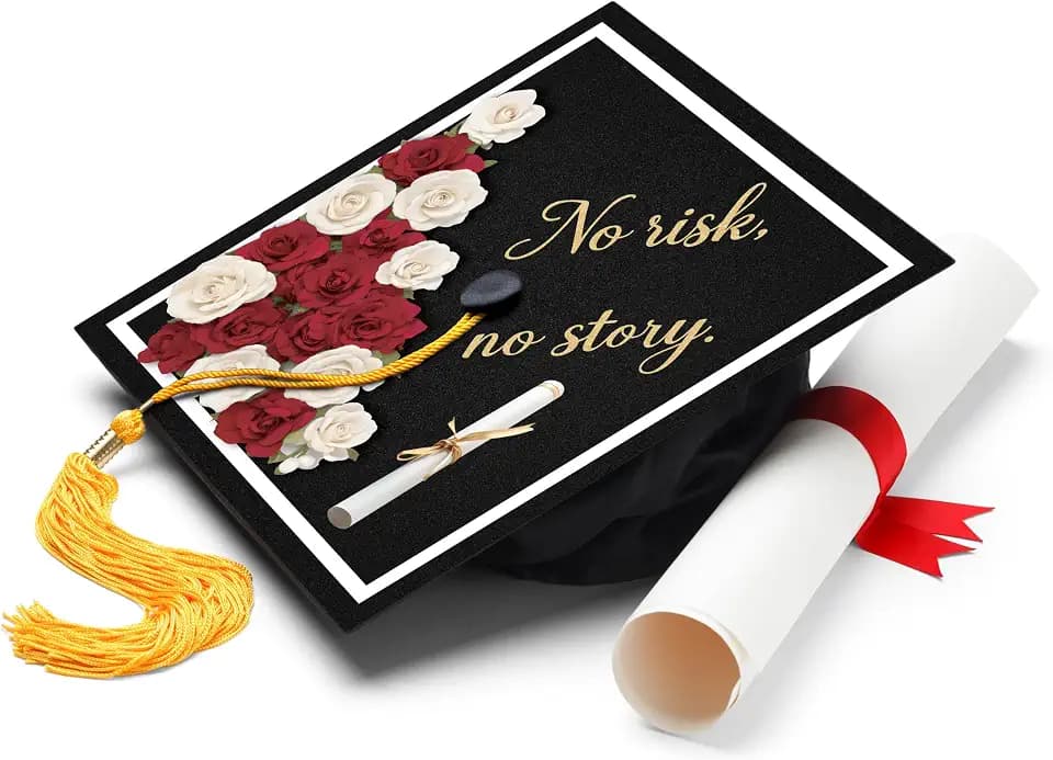 ADVANSYNC EarnedSwag No Risk, No Story Graduation Cap Topper