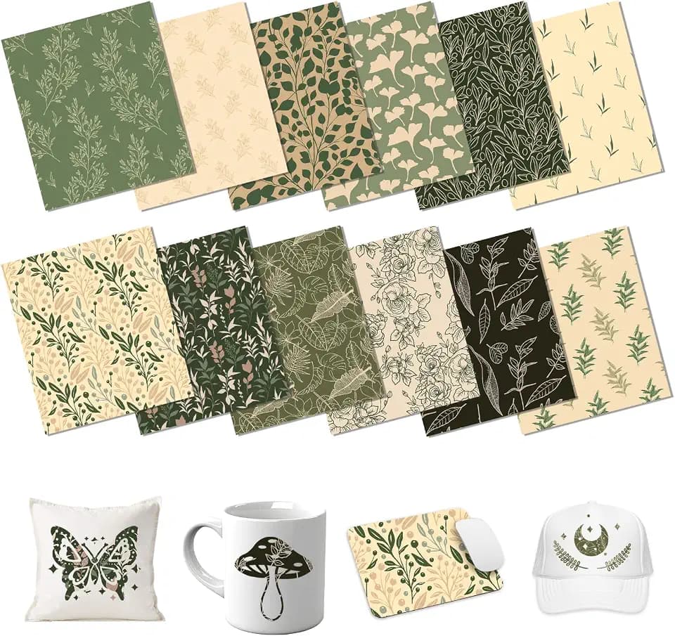 Green Boho Sublimation Transfer Ink Paper 12 Sheets 12 * 10in