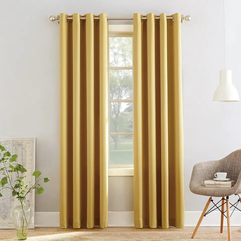 Sun Zero Barrow Energy Efficient Grommet Curtain Panel Pair