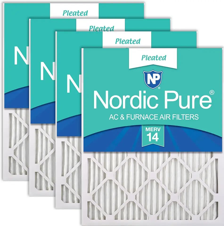 Nordic Pure 14x14x1 Pleated MERV 14 Air Filters 4 Pack