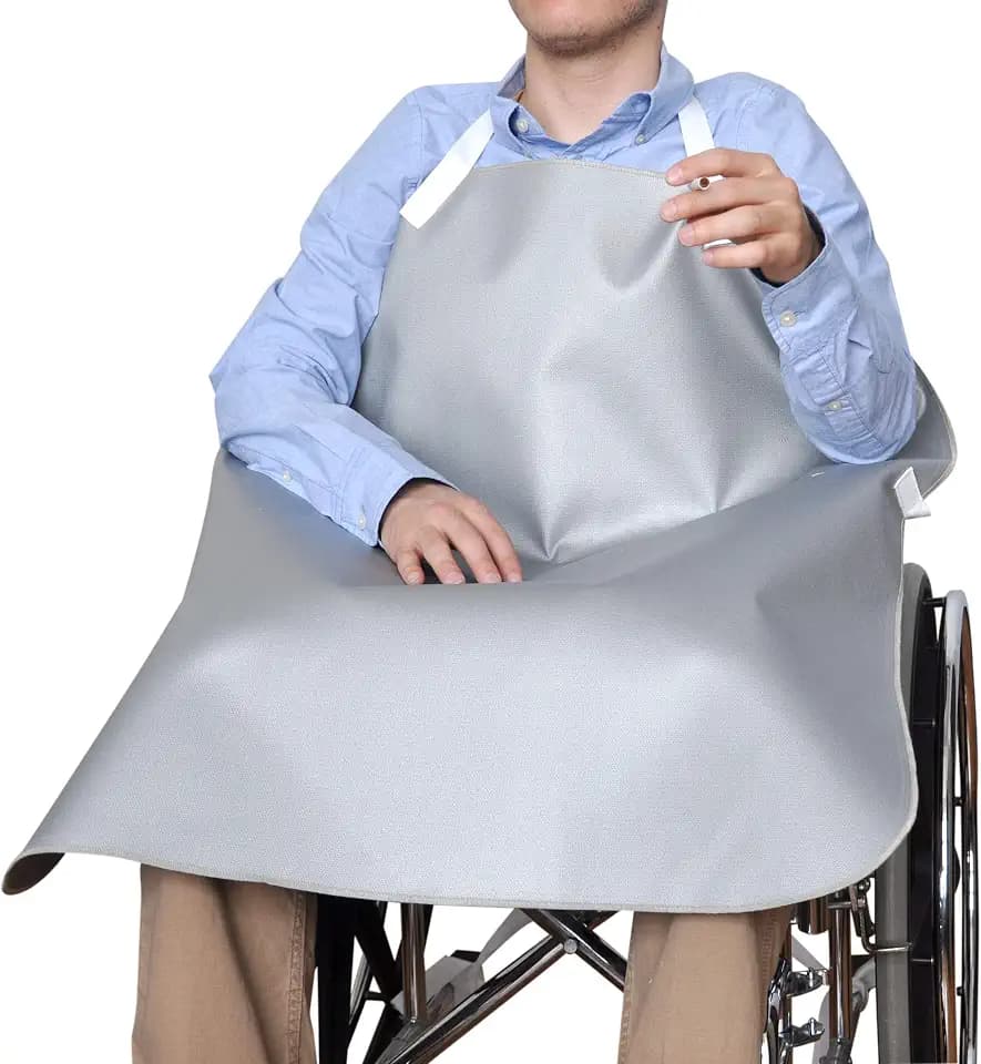 NYOrtho Smokers Apron - Extra-Durable & Fire Resistant Material Easily Wiped Clean Lightweight Durable and Flexible Grey 30" X 34" - Made in USA