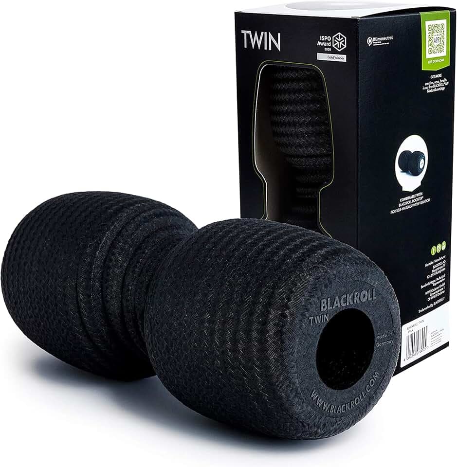 BLACKROLL® TWIN Faszienrolle (30 cm x 13 cm), Massagerolle mit Aussparung für die Wirbelsäule, Fitness-Rolle für die punktuelle Selbstmassage und Regeneration, mittlere Härte, Made in Germany