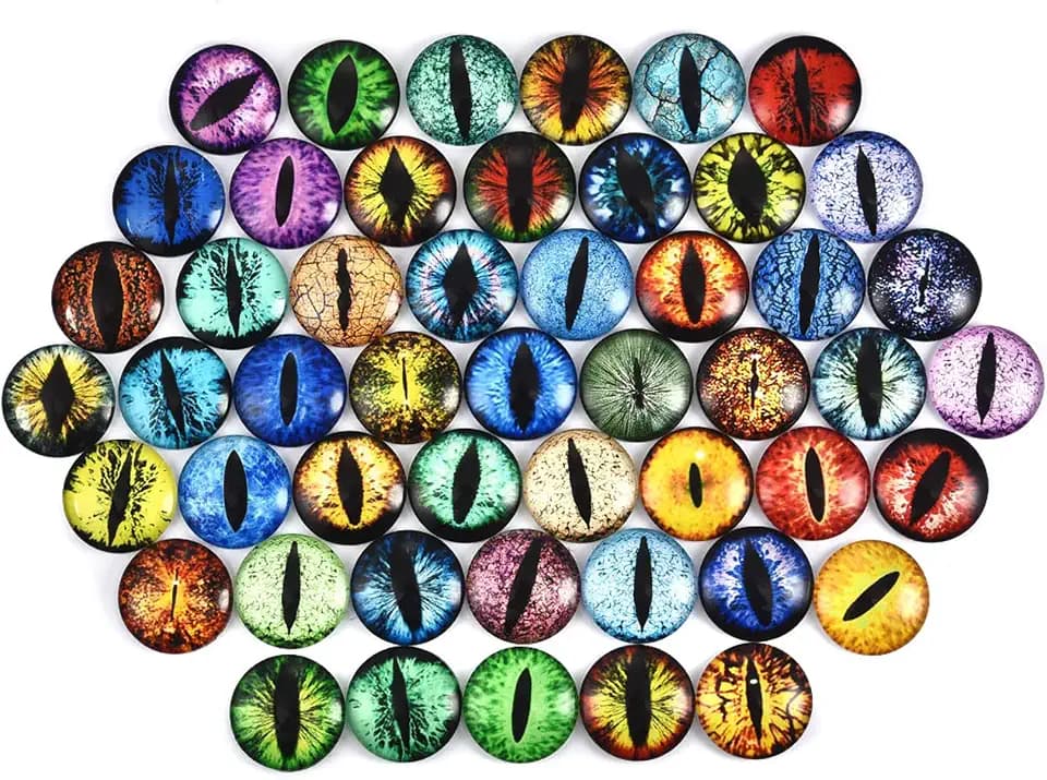 DROLE 20mm Dragon Eyes Cabochons 100Pcs Glass Dome for Crafts