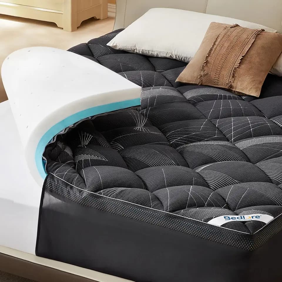 Bedlore King Size Mattress Topper 4-Inch Memory Foam Mattress Topper