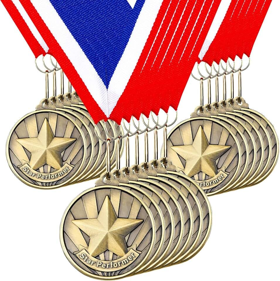 Quelay 30 Pcs 2'' Medals for Awards with Ribbons
